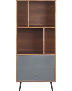 New Regał RICHMOND 139 cm Orzech ciemny Biblioteczki I Regały|Wszystko Do Przechowywania W Kuchni