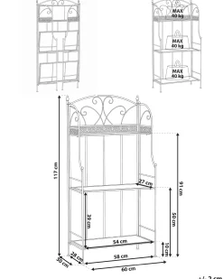 Regał VILLADOSE Metal 117 cm 60 cm Czarny