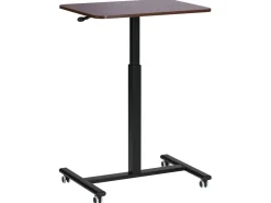 Sale Regulowany stolik pod laptopa ACADEMIA Ciemnobrązowy 65 cm 48 cm z kółkami Wszystkie Biurka|Biurka Z Regulacją Wysokości