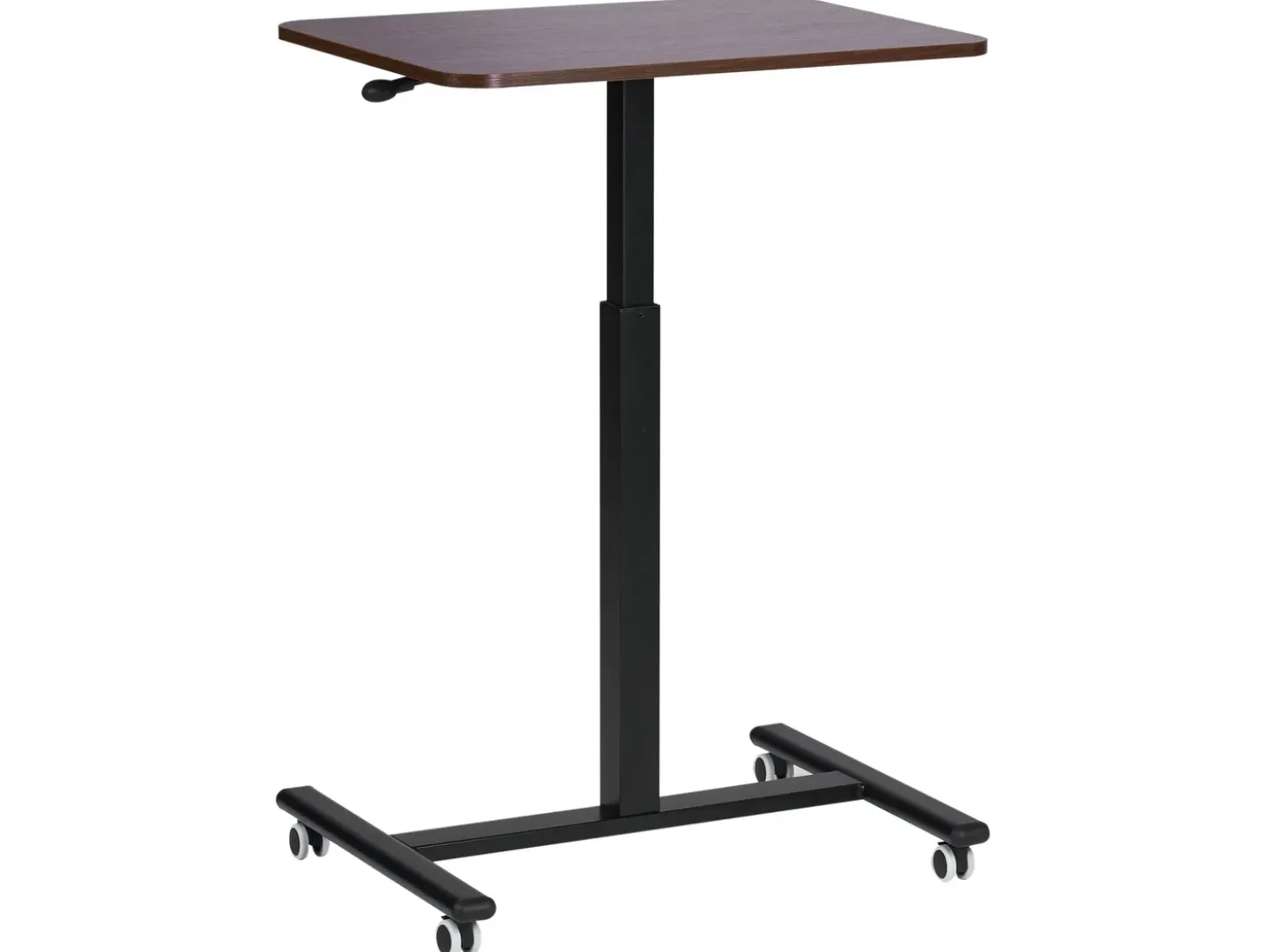 Sale Regulowany stolik pod laptopa ACADEMIA Ciemnobrązowy 65 cm 48 cm z kółkami Wszystkie Biurka|Biurka Z Regulacją Wysokości