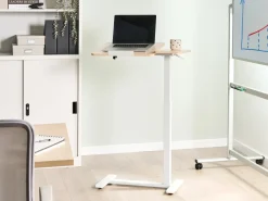 Outlet Regulowany stolik pod laptopa SCHOLA Jasny brąz/ biały 70 cm 40 cm Wszystkie Biurka|Biurka Z Regulacją Wysokości