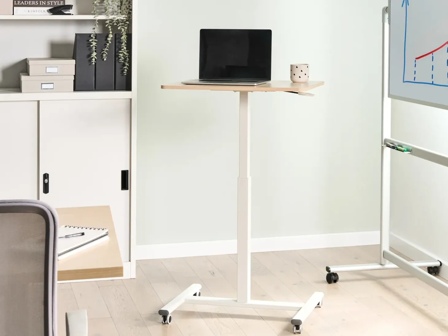 Discount Regulowany stolik pod laptopa ACADEMIA Jasny brąz/ biały 65 cm 48 cm Wszystkie Biurka|Biurka Z Regulacją Wysokości
