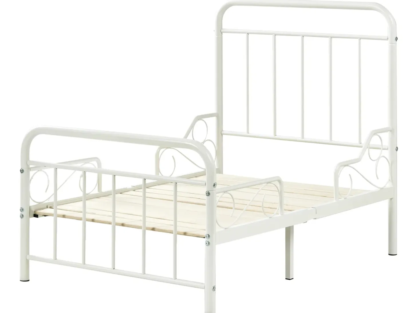 Best Rozsuwane łóżko dziecięce Metal ANAIS 90 x 200 cm Złamana biel Dzieci Łóżka Metalowe|Wszystkie Meble I Akcesoria Dziecięce