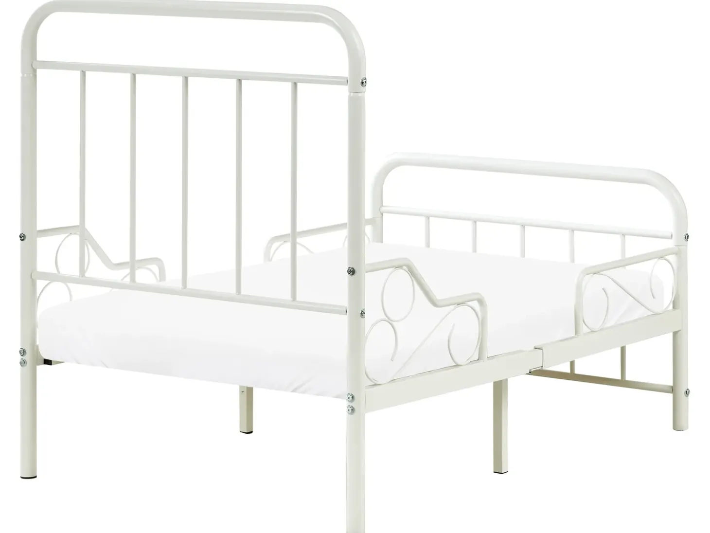 Best Rozsuwane łóżko dziecięce Metal ANAIS 90 x 200 cm Złamana biel Dzieci Łóżka Metalowe|Wszystkie Meble I Akcesoria Dziecięce
