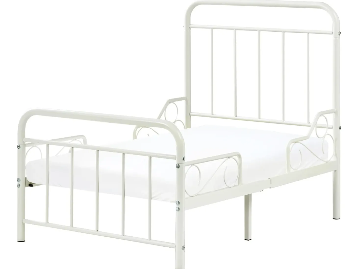 Best Rozsuwane łóżko dziecięce Metal ANAIS 90 x 200 cm Złamana biel Dzieci Łóżka Metalowe|Wszystkie Meble I Akcesoria Dziecięce