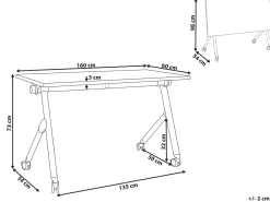 Składane biurko BENDI Ciemnobrązowy 60 cm Wszystkie Biurka|Biurka Składane