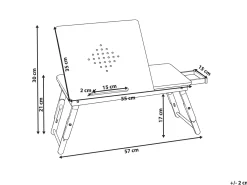 Outlet Składany stolik pod laptopa ORGE Jasno 57 cm 35 cm Wszystkie Biurka|Biurka Składane