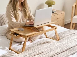 Outlet Składany stolik pod laptopa ORGE Jasno 57 cm 35 cm Wszystkie Biurka|Biurka Składane