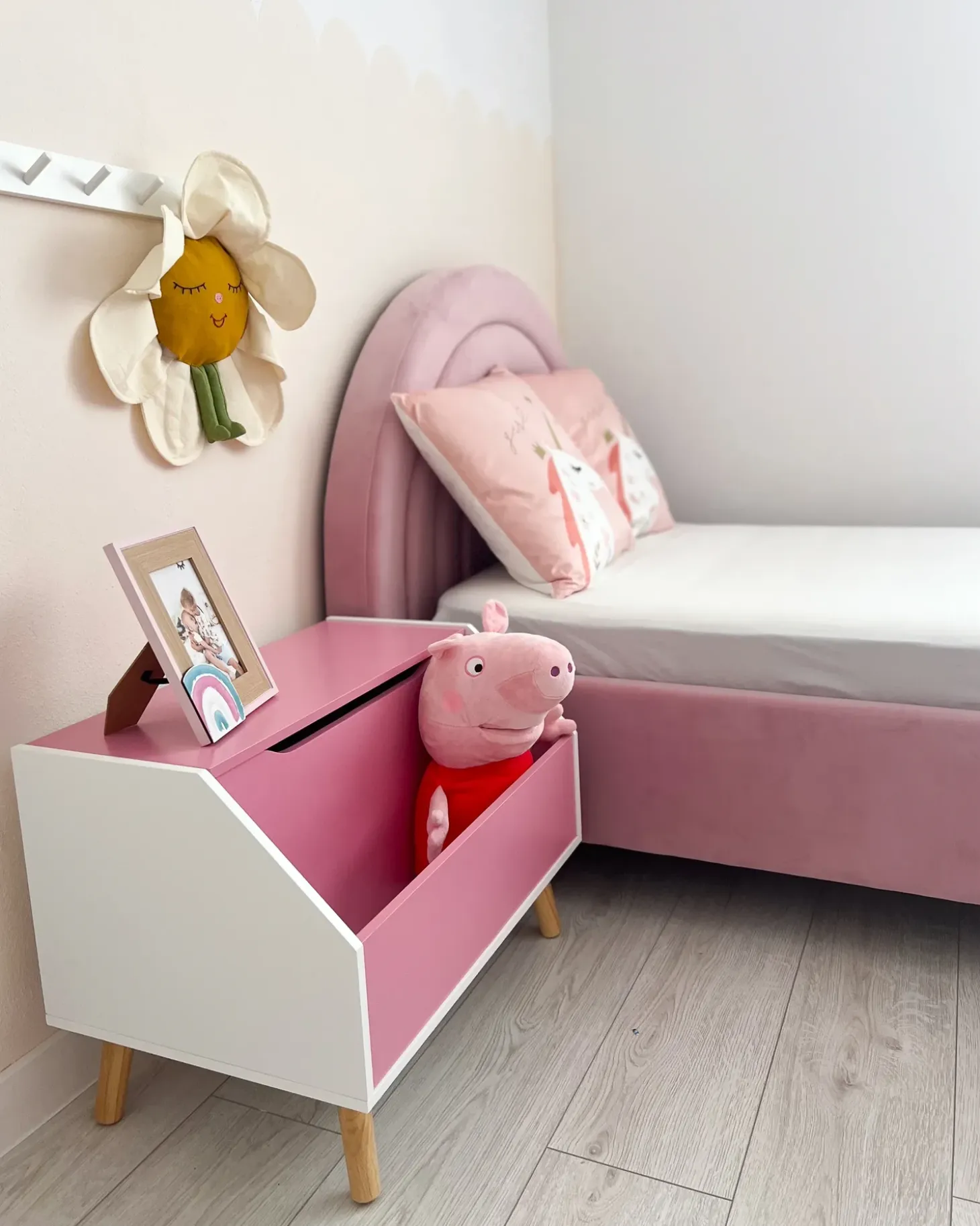 Online Skrzynia na zabawki CASPER 43 cm Różowy Dzieci Szafki I Komody|Szafki I Komody