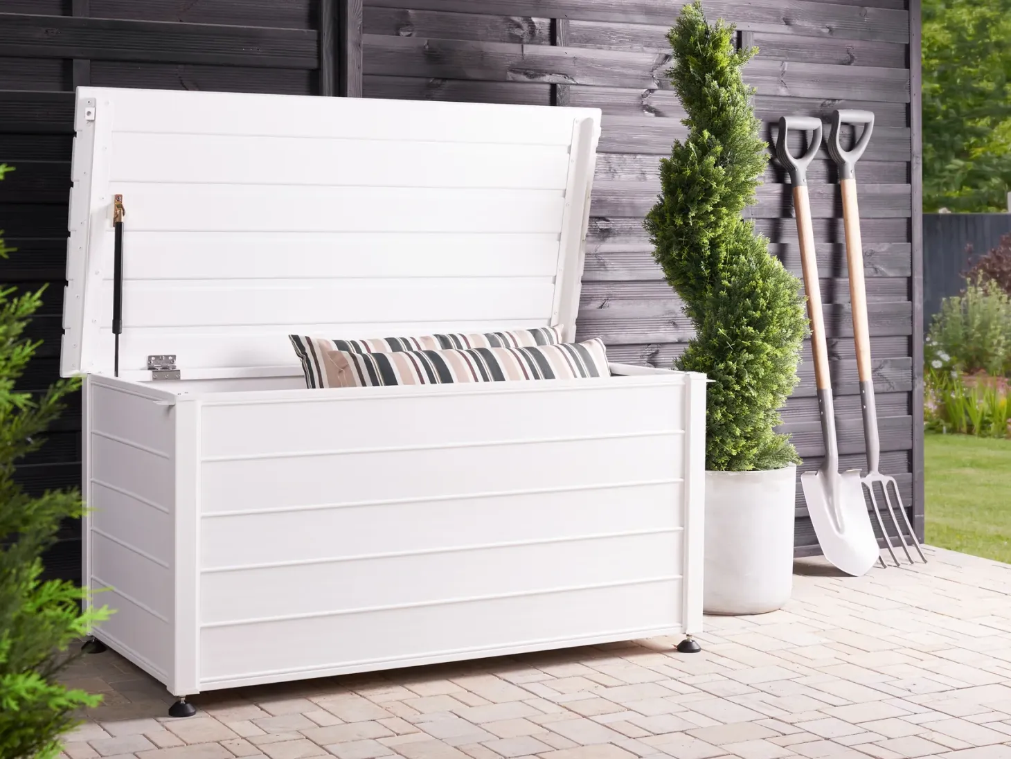 Skrzynia ogrodowa CAMPALTO 123 cm 60 cm Biały