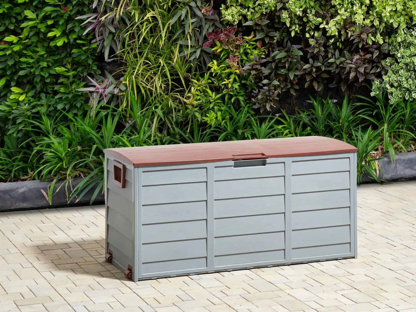 Skrzynia ogrodowa LOCARNO 112 cm 50 cm Brązowy