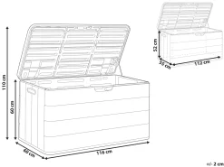 Skrzynia ogrodowa MILIES 116 cm 60 cm Brązowy