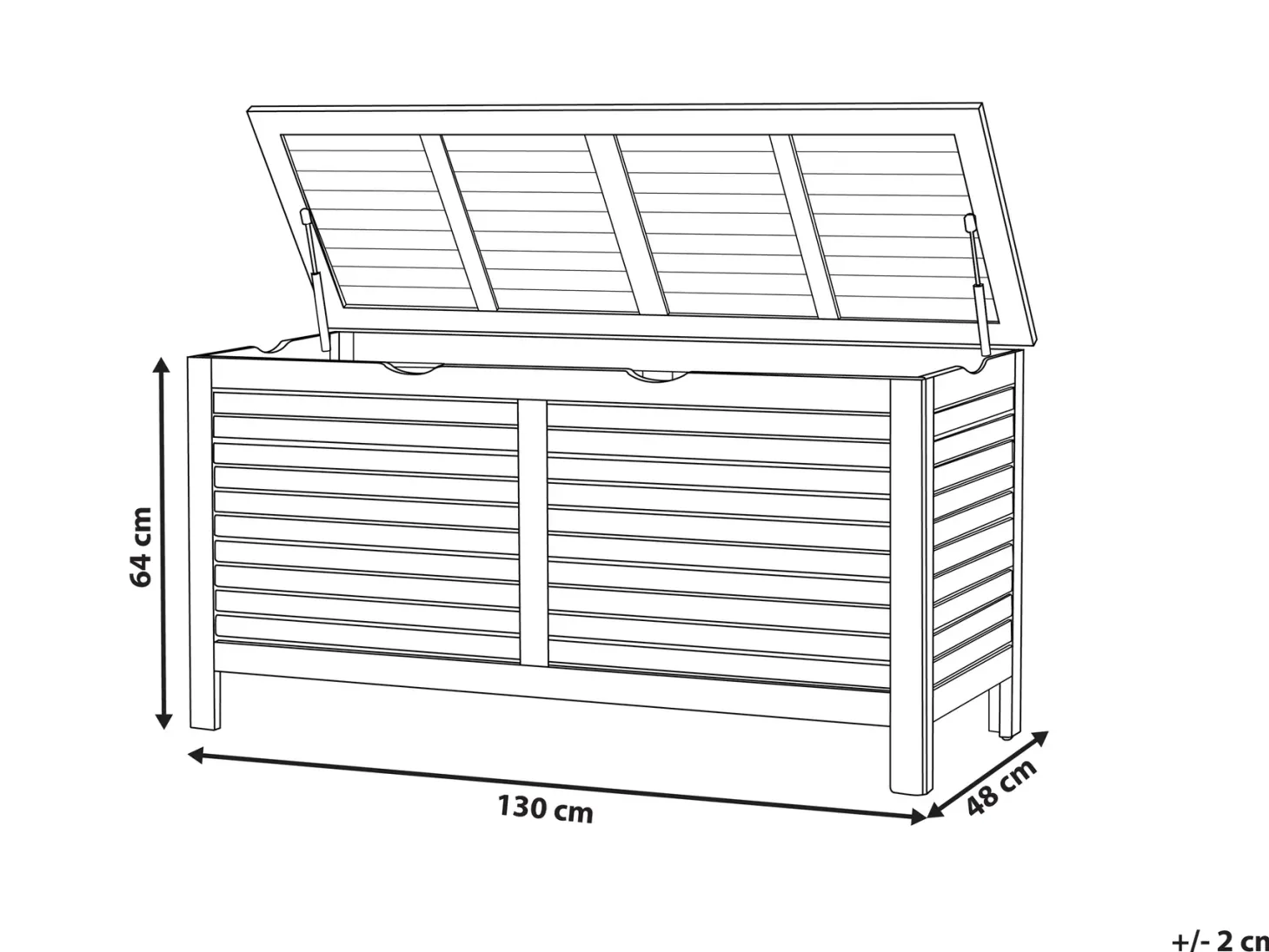 Skrzynia ogrodowa RIVIERA 130 cm 48 cm Jasnobrązowy