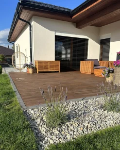 Skrzynia ogrodowa RIVIERA 130 cm 48 cm Jasnobrązowy