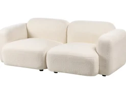 Clearance Sofa dla 3 osób AFOSS Boucle Złamana biel Sofy Tapicerowane|Wszystkie Sofy