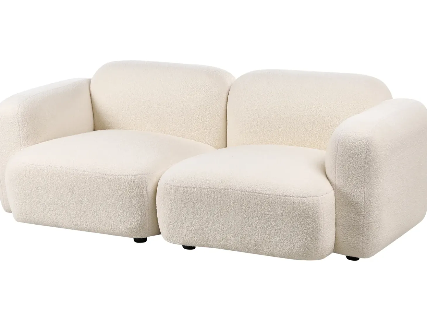 Clearance Sofa dla 3 osób AFOSS Boucle Złamana biel Sofy Tapicerowane|Wszystkie Sofy