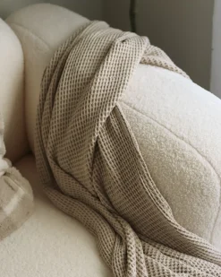Clearance Sofa dla 3 osób AFOSS Boucle Złamana biel Sofy Tapicerowane|Wszystkie Sofy