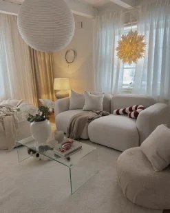 Clearance Sofa dla 3 osób AFOSS Jasnobeżowy Sofy Tapicerowane|Wszystkie Sofy