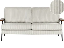 Online Sofa dla 3 osób AKRANES Sztruks Jasnoszary Sofy Tapicerowane|Wszystkie Sofy