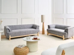 Best Sofa dla 2 osób ALNOR Ciemnoszary Sofy Tapicerowane|Sofy Dwuosobowe