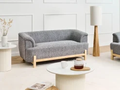 Best Sofa dla 2 osób ALNOR Ciemnoszary Sofy Tapicerowane|Sofy Dwuosobowe