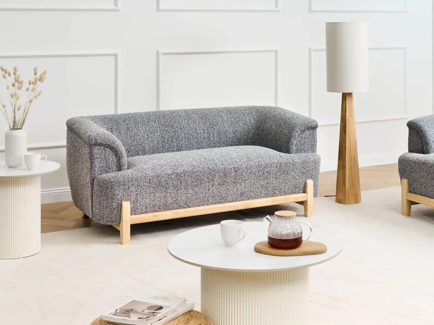 Best Sofa dla 2 osób ALNOR Ciemnoszary Sofy Tapicerowane|Sofy Dwuosobowe