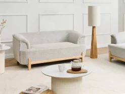 Best Sofa dla 2 osób ALNOR Jasnoszary Sofy Tapicerowane|Sofy Dwuosobowe