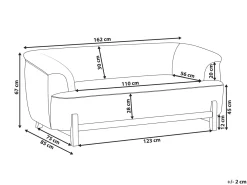 Best Sofa dla 2 osób ALNOR Jasnoszary Sofy Tapicerowane|Sofy Dwuosobowe