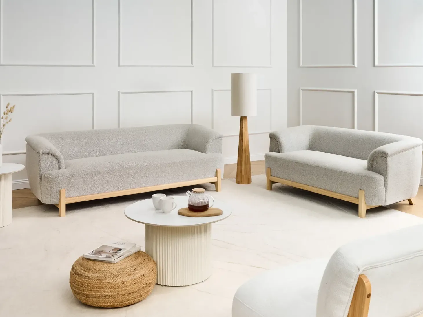 Best Sofa dla 2 osób ALNOR Jasnoszary Sofy Tapicerowane|Sofy Dwuosobowe