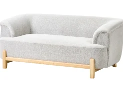 Best Sofa dla 2 osób ALNOR Jasnoszary Sofy Tapicerowane|Sofy Dwuosobowe
