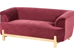 Sale Sofa dla 2 osób ALNOR Szenil Burgundowy Sofy Tapicerowane|Sofy Dwuosobowe