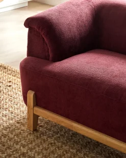 Online Sofa dla 3 osób ALNOR Szenil Burgundowy Sofy Tapicerowane|Kolekcje Sof