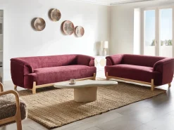 Online Sofa dla 3 osób ALNOR Szenil Burgundowy Sofy Tapicerowane|Kolekcje Sof