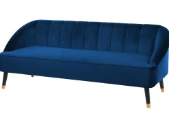 Sale Sofa dla 3 osób ALSVAG Welur Granatowy Sofy Tapicerowane|Wszystkie Sofy