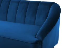 Sale Sofa dla 3 osób ALSVAG Welur Granatowy Sofy Tapicerowane|Wszystkie Sofy