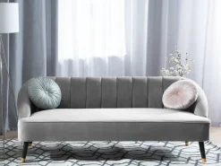 Clearance Sofa dla 3 osób ALSVAG Welur Jasnoszary Sofy Tapicerowane|Wszystkie Sofy