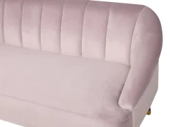 New Sofa dla 3 osób ALSVAG Welur Różowy Sofy Tapicerowane|Wszystkie Sofy