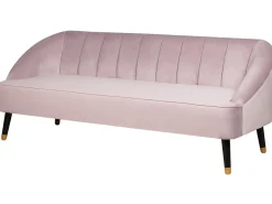 New Sofa dla 3 osób ALSVAG Welur Różowy Sofy Tapicerowane|Wszystkie Sofy