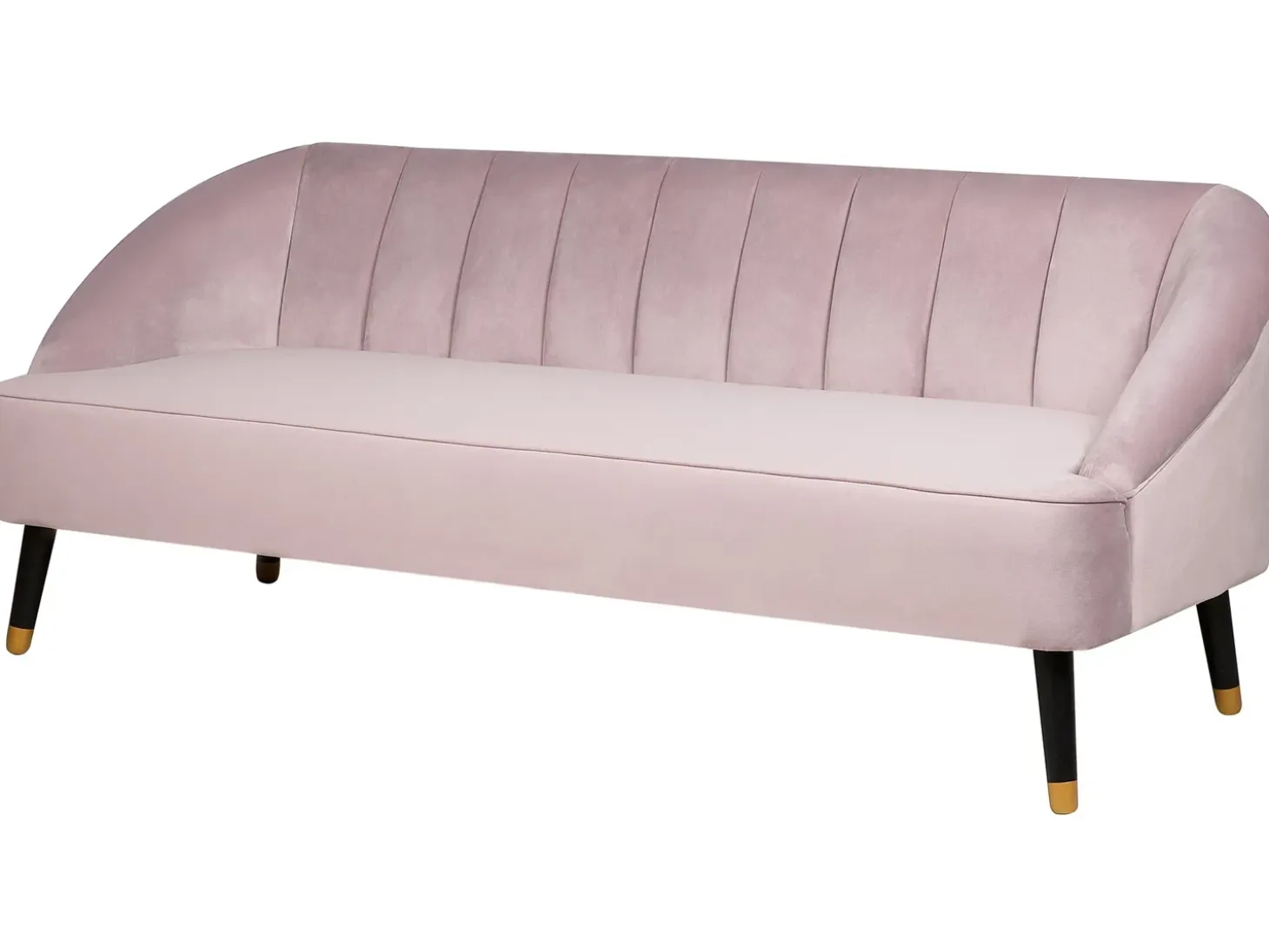 New Sofa dla 3 osób ALSVAG Welur Różowy Sofy Tapicerowane|Wszystkie Sofy