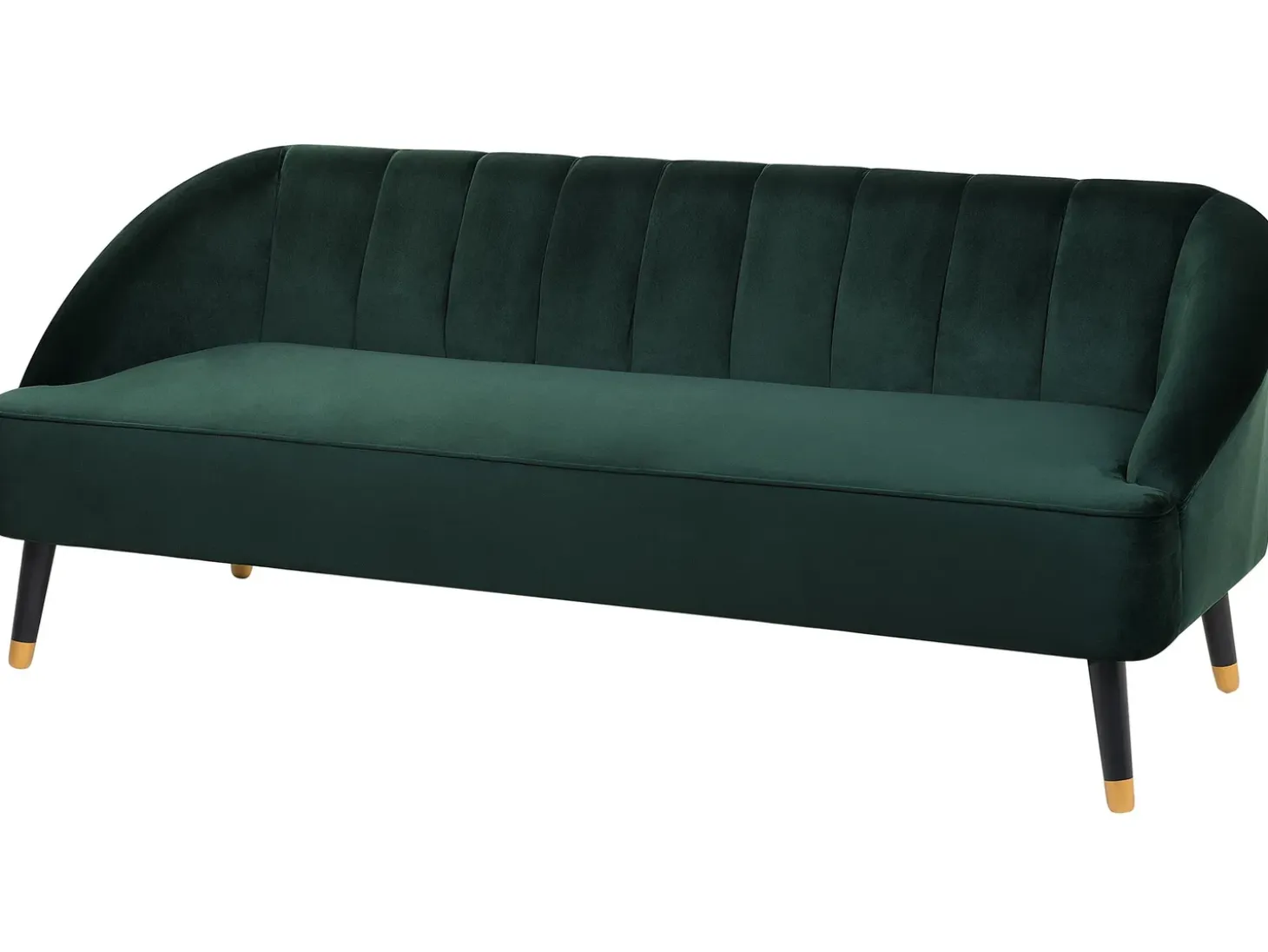 Sofa dla 3 osób ALSVAG Welur Szmaragdowy Sofy Tapicerowane|Wszystkie Sofy