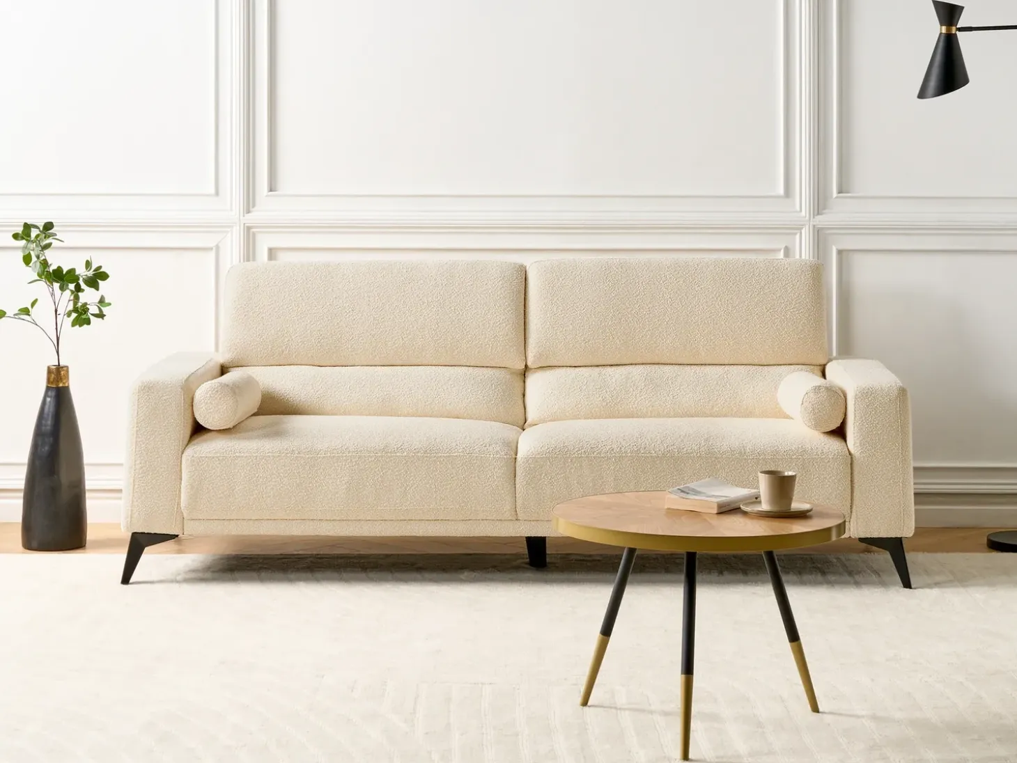Online Sofa dla 3 osób ANGE Boucle Złamana biel Sofy Tapicerowane|Wszystkie Sofy