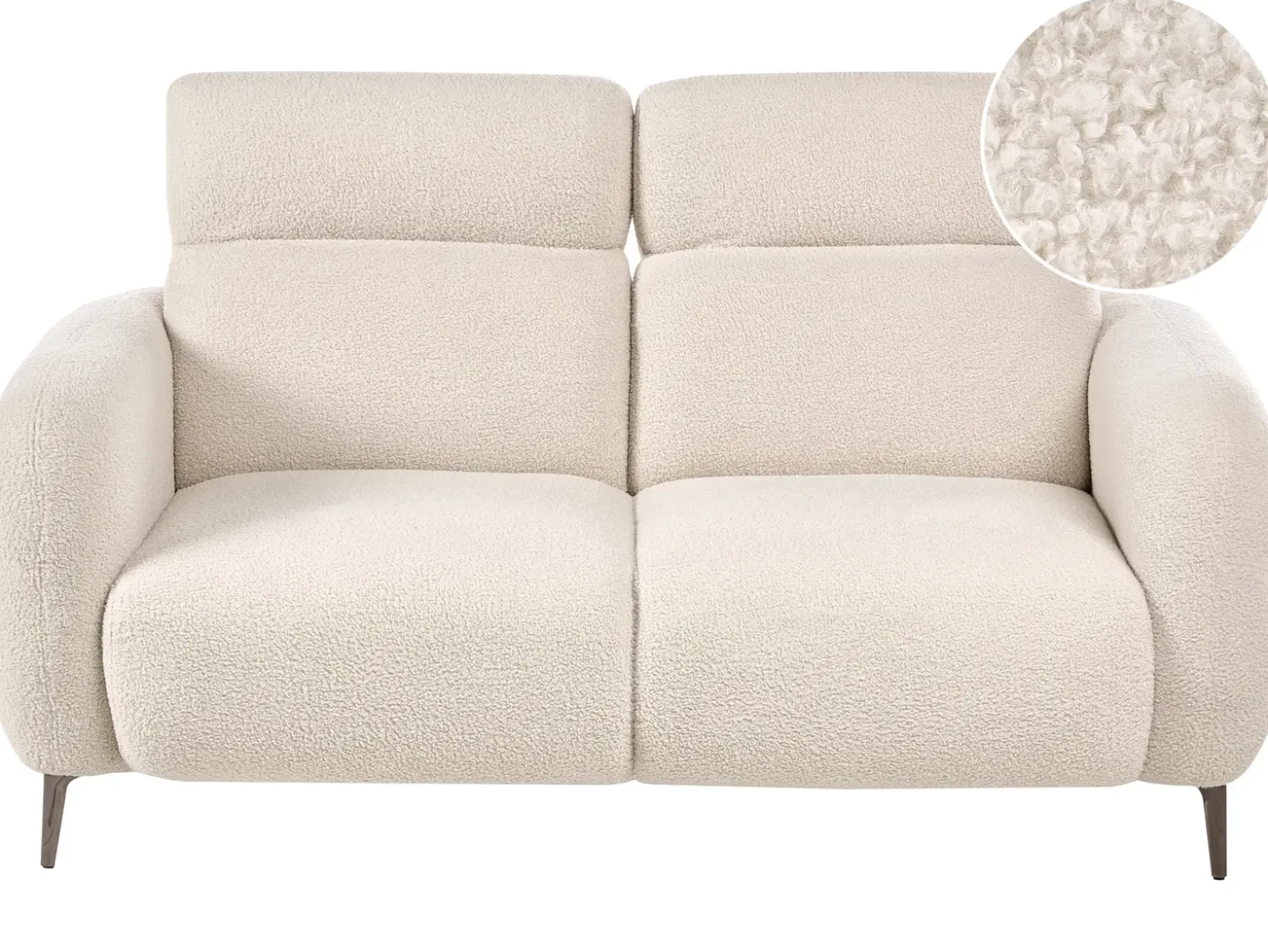 New Sofa dla 2 osób ARTUNA Boucle Złamana biel Sofy Tapicerowane|Sofy Dwuosobowe