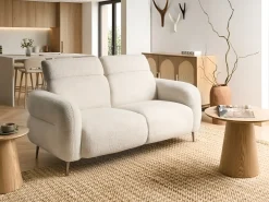 New Sofa dla 2 osób ARTUNA Boucle Złamana biel Sofy Tapicerowane|Sofy Dwuosobowe