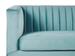Hot Sofa dla 3 osób ARVIKA Welur Błękitny Sofy Tapicerowane|Wszystkie Sofy