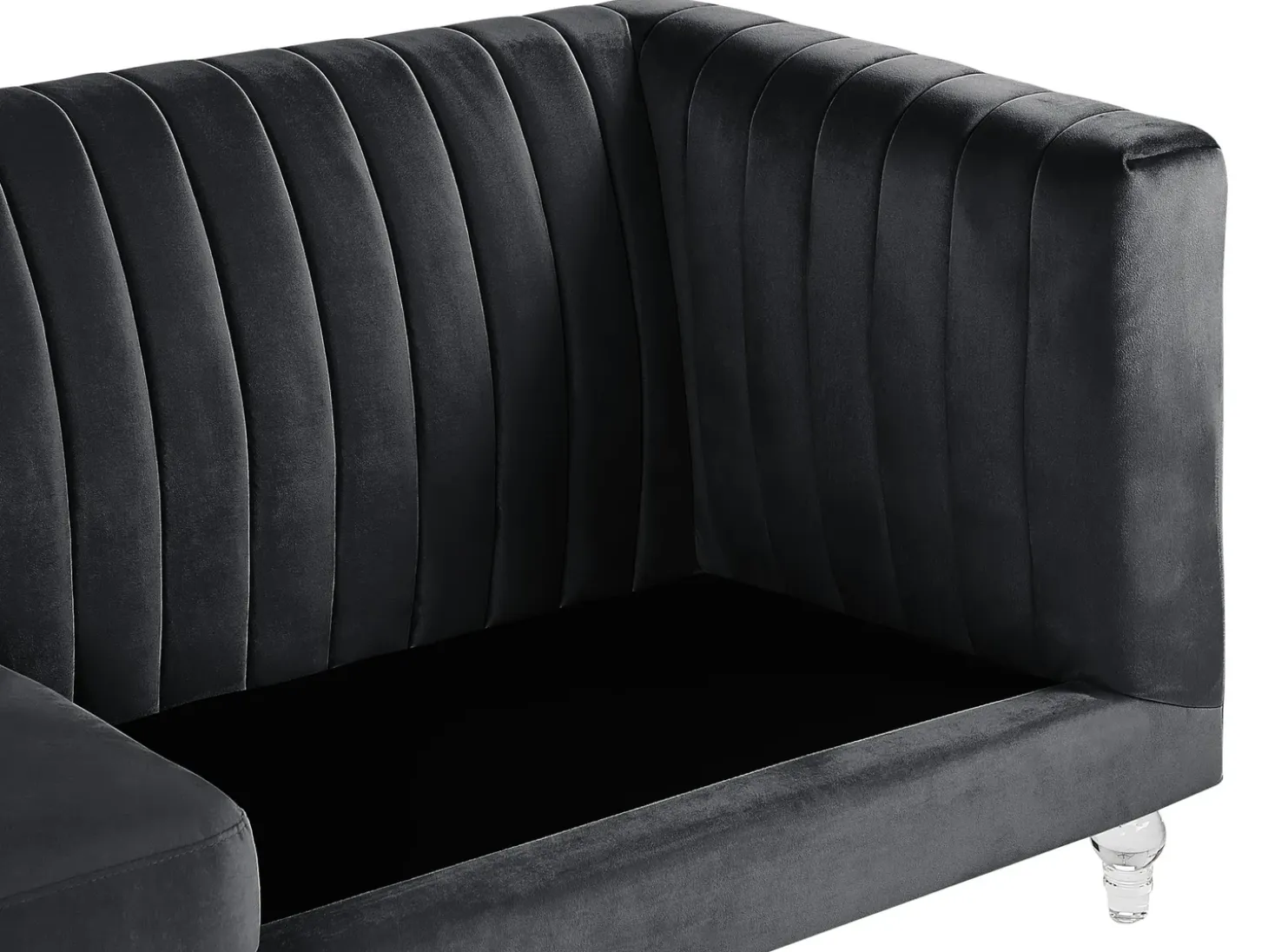 Discount Sofa dla 3 osób ARVIKA Welur Czarny Sofy Tapicerowane|Wszystkie Sofy