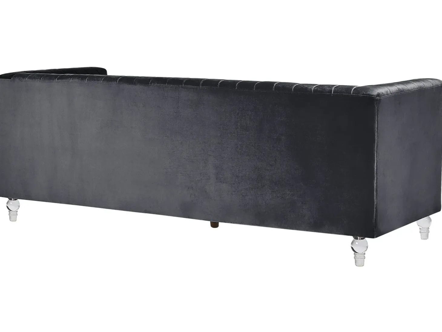 Discount Sofa dla 3 osób ARVIKA Welur Czarny Sofy Tapicerowane|Wszystkie Sofy