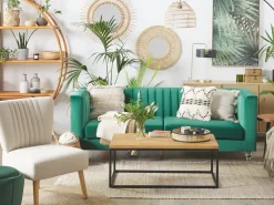 Clearance Sofa dla 3 osób ARVIKA Welur Zielony Sofy Tapicerowane|Wszystkie Sofy