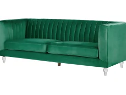 Clearance Sofa dla 3 osób ARVIKA Welur Zielony Sofy Tapicerowane|Wszystkie Sofy