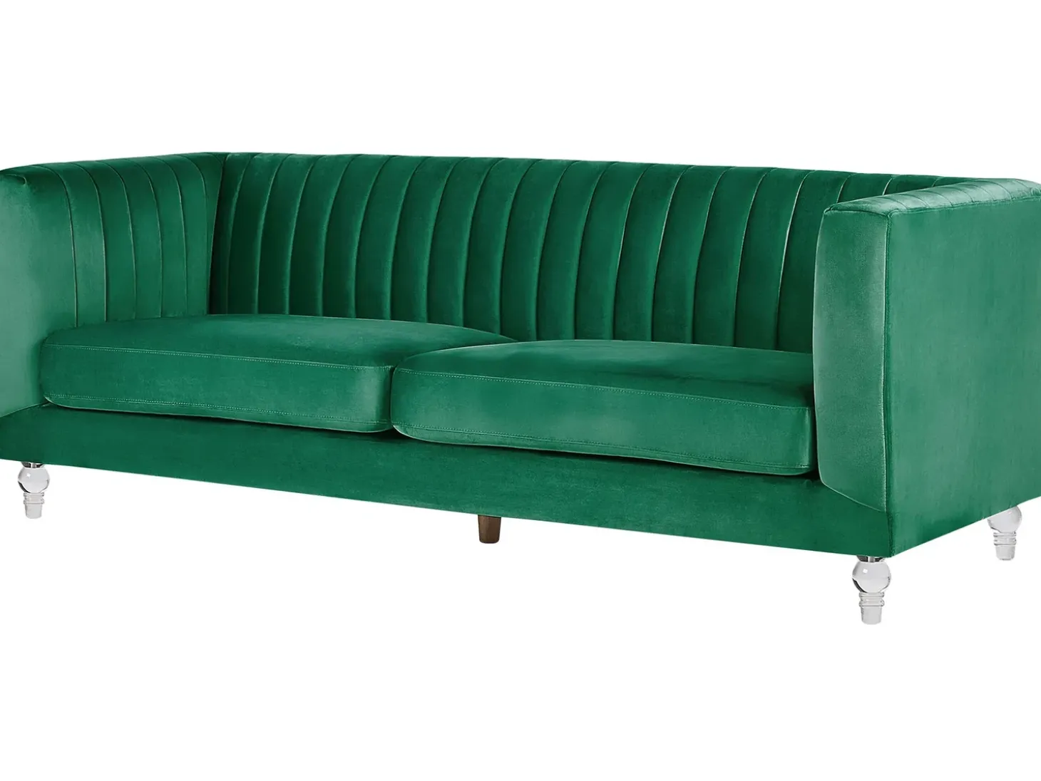 Clearance Sofa dla 3 osób ARVIKA Welur Zielony Sofy Tapicerowane|Wszystkie Sofy