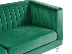 Clearance Sofa dla 3 osób ARVIKA Welur Zielony Sofy Tapicerowane|Wszystkie Sofy